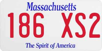 MA license plate 186XS2
