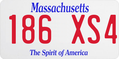 MA license plate 186XS4