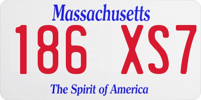 MA license plate 186XS7