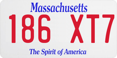 MA license plate 186XT7