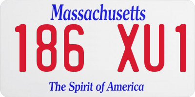 MA license plate 186XU1