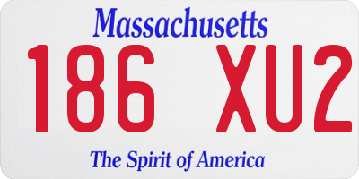MA license plate 186XU2