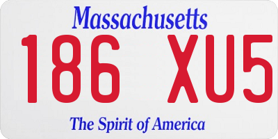 MA license plate 186XU5