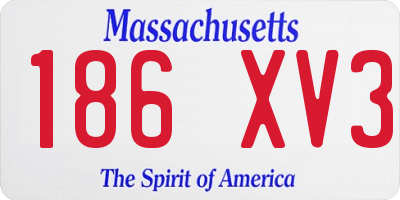 MA license plate 186XV3