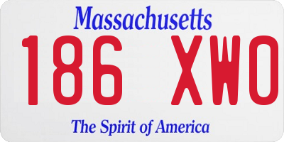 MA license plate 186XW0