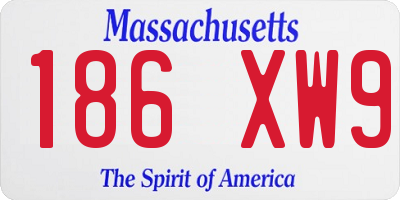 MA license plate 186XW9