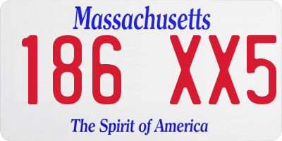 MA license plate 186XX5