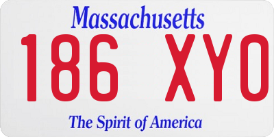 MA license plate 186XY0