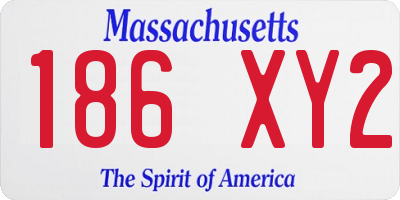 MA license plate 186XY2
