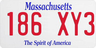 MA license plate 186XY3