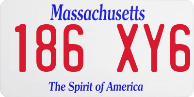 MA license plate 186XY6