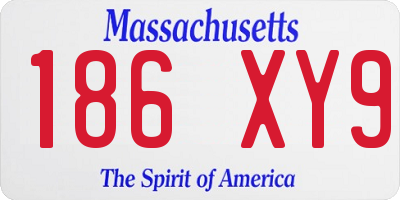 MA license plate 186XY9
