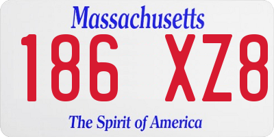 MA license plate 186XZ8