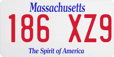 MA license plate 186XZ9