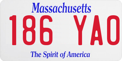 MA license plate 186YA0