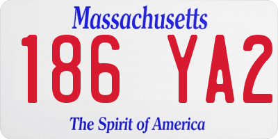 MA license plate 186YA2