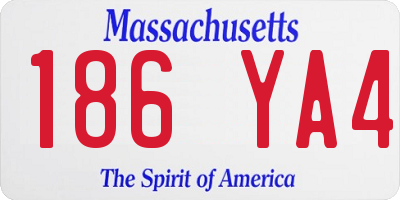 MA license plate 186YA4