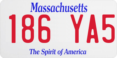 MA license plate 186YA5