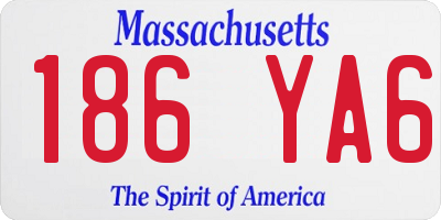 MA license plate 186YA6