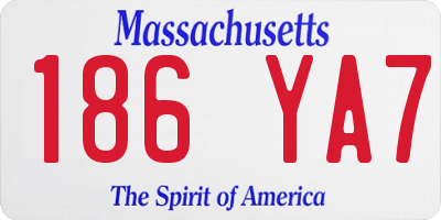 MA license plate 186YA7