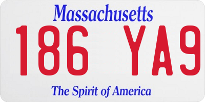 MA license plate 186YA9