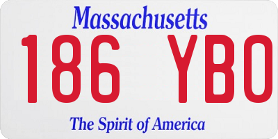 MA license plate 186YB0