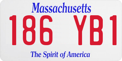 MA license plate 186YB1