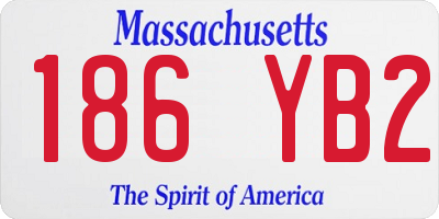 MA license plate 186YB2