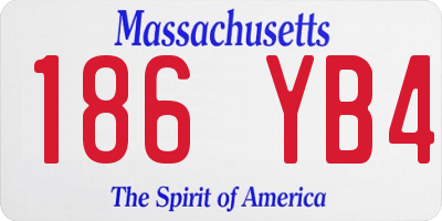 MA license plate 186YB4