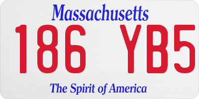 MA license plate 186YB5