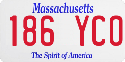 MA license plate 186YC0