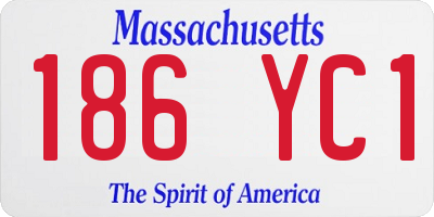 MA license plate 186YC1