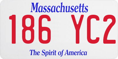 MA license plate 186YC2