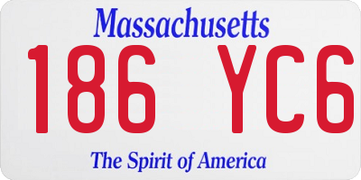 MA license plate 186YC6