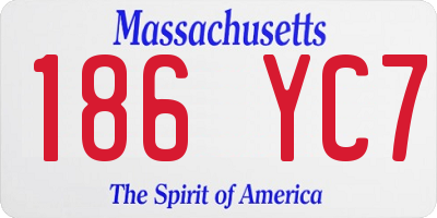 MA license plate 186YC7