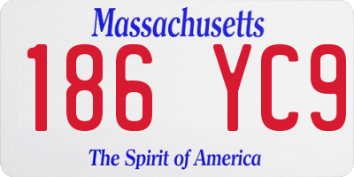 MA license plate 186YC9