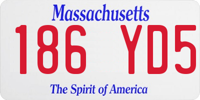 MA license plate 186YD5