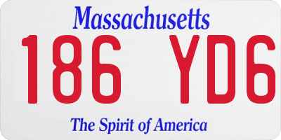 MA license plate 186YD6