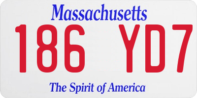 MA license plate 186YD7