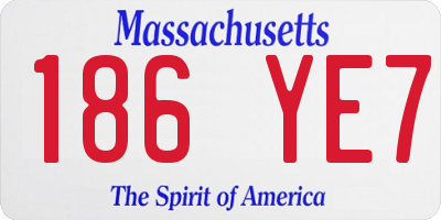 MA license plate 186YE7