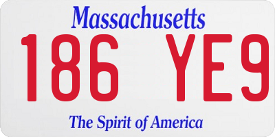 MA license plate 186YE9