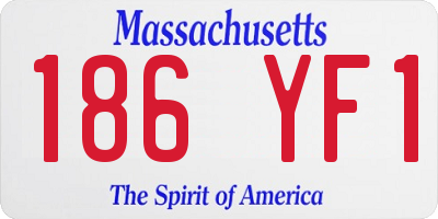 MA license plate 186YF1