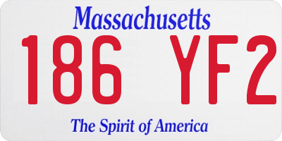 MA license plate 186YF2