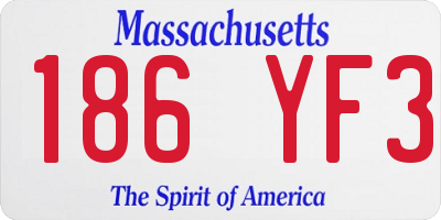 MA license plate 186YF3