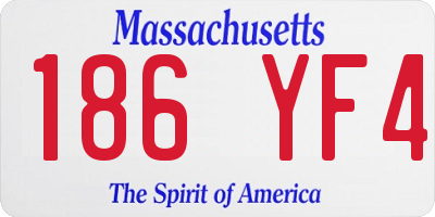 MA license plate 186YF4