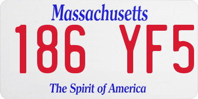 MA license plate 186YF5