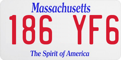 MA license plate 186YF6