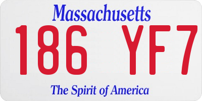 MA license plate 186YF7