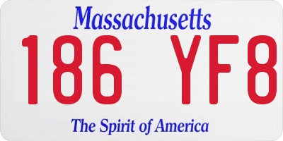 MA license plate 186YF8