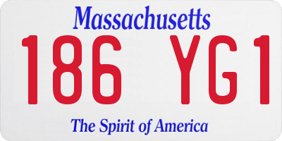 MA license plate 186YG1